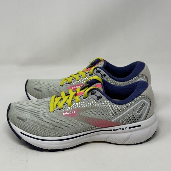 Brooks Ghost 14 Shoes Womens 6 Gray Pink Running Walking Lightweight Sneakers - Picture 2 of 16